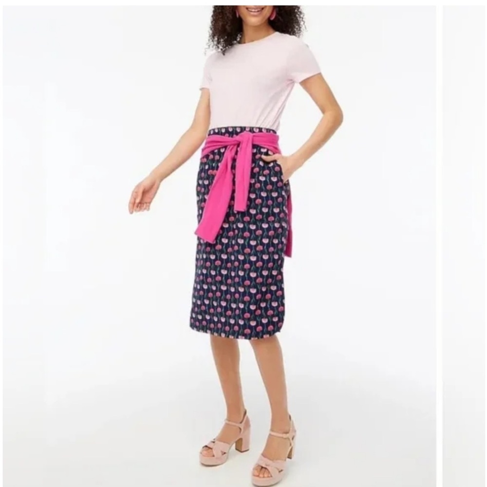 NWT J. Crew Floral Pull-On Pencil Skirt